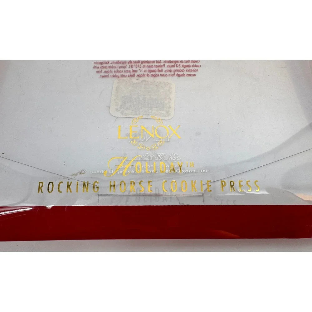 Lenox Holiday Rocking Horse Cookie Press Porcelain Ornament Holly Berry 6095244